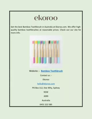 Bamboo Toothbrush | Ekoroo.com
