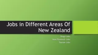 Jobs in Different Areas Of New Zealand