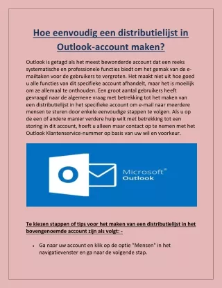 Hoe eenvoudig een distributielijst in Outlook-account maken