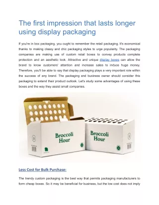 the first impression that lasts longer using