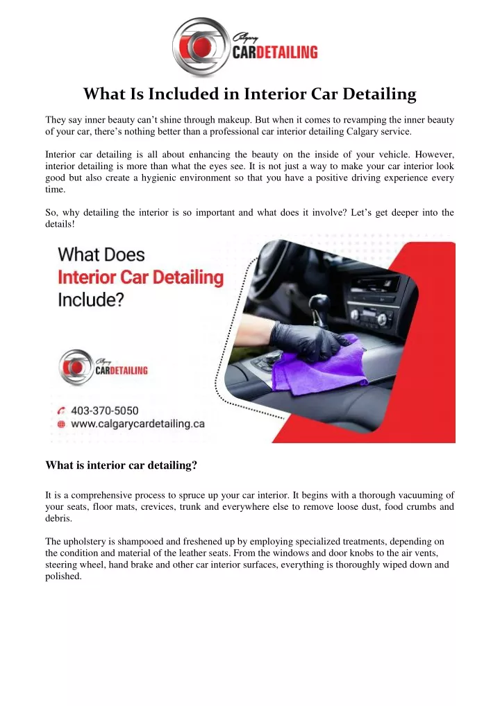 what is included in interior car detailing
