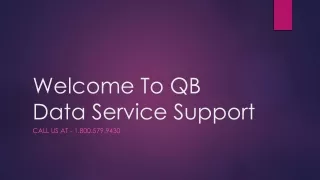 welcome to qb data service support