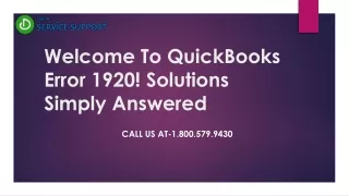 QuickBooks Error 1920! Try these Steps to Fix