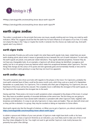 earth signs zodiac