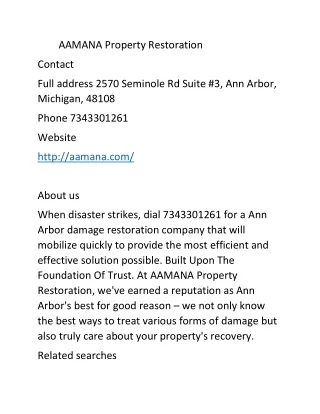 aamana property restoration