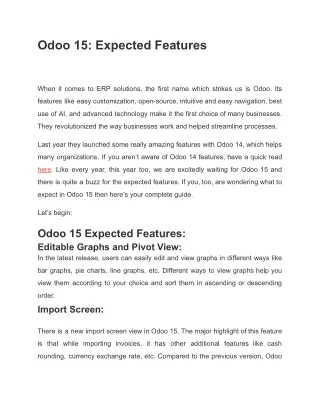 odoo 15 expected features