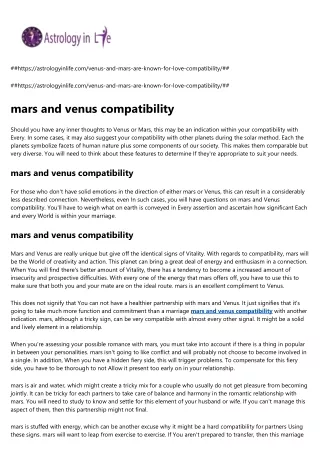 mars and venus compatibility
