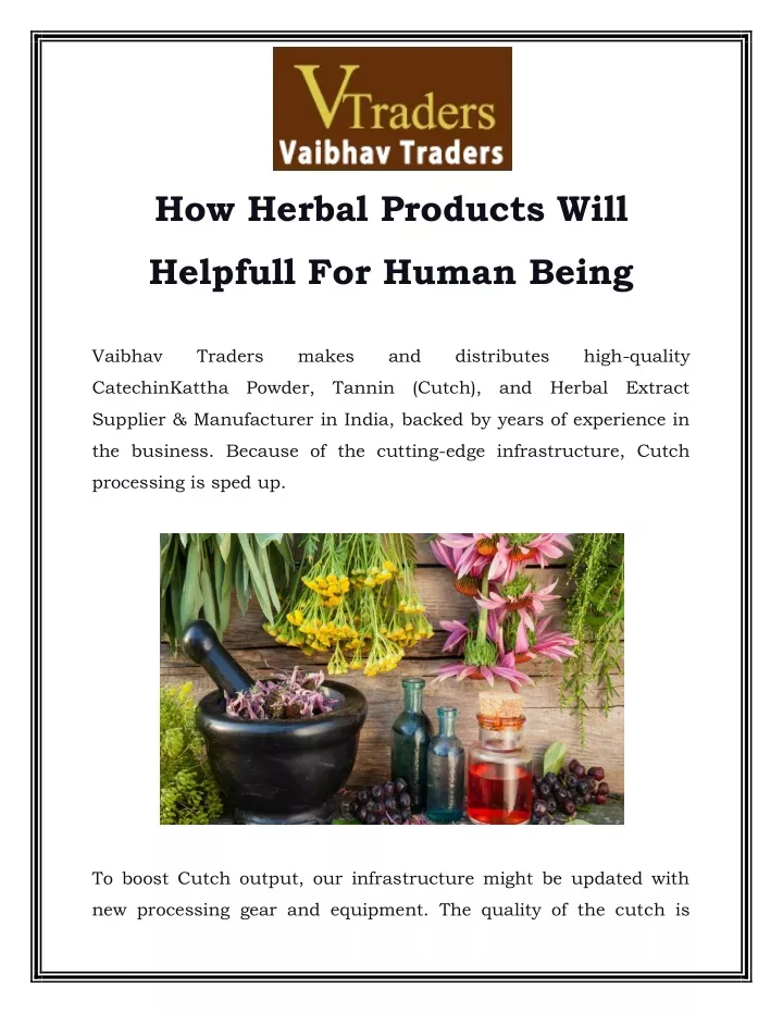 how herbal products will