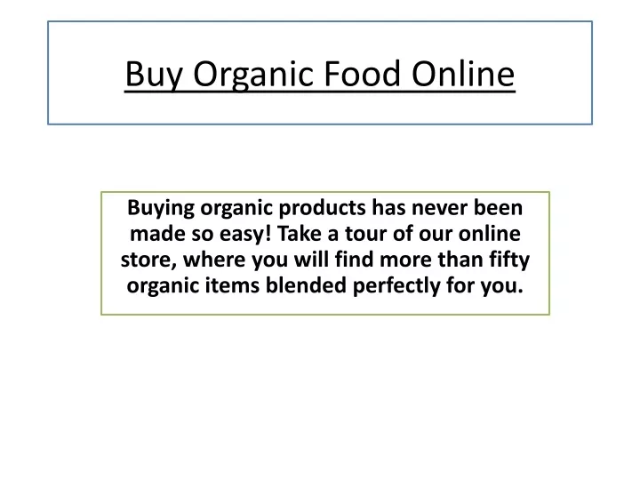 buy organic food online
