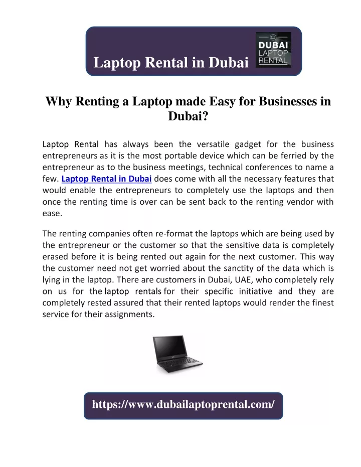 laptop rental in dubai