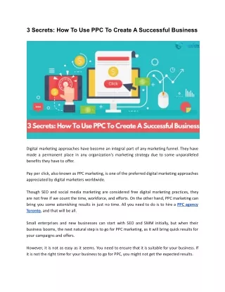 3 secrets how to use ppc to create a successful