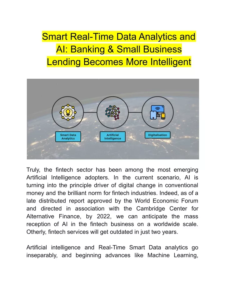 smart real time data analytics and ai banking