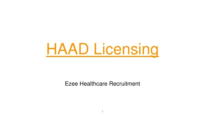haad licensing