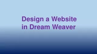 design a website in dream weaver