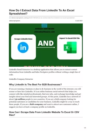 how do i extract data from linkedin to an excel