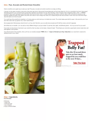 intro pear avocado and rocket green smoothie