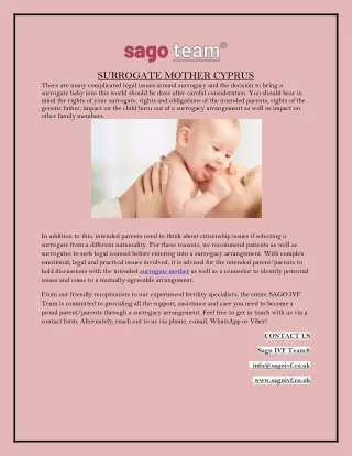 Medically Assisted Reproduction In Cyprus - www.sagoivf.co.uk