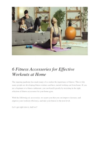 6 Fitness Accessories for Effective Workouts at Home - Fitness World