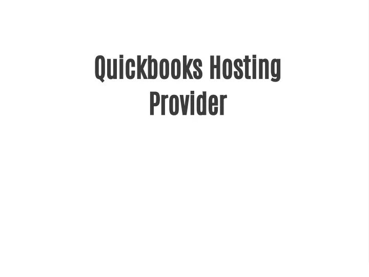 quickbooks hosting provider