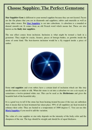 choose sapphire the perfect gemstone