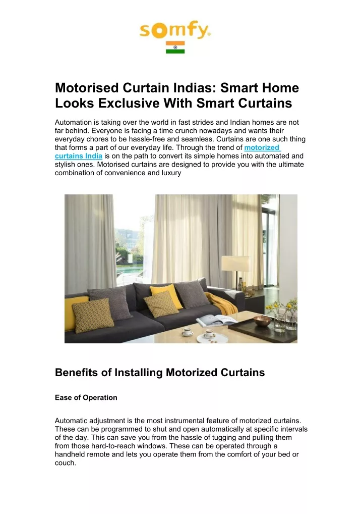 motorised curtain indias smart home looks