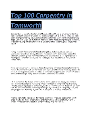 Top 100 Carpentry in Tamworth