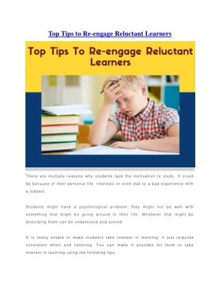 top tips to re engage reluctant learners
