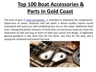 Top 100 Boat Accessories & Parts in gold coast