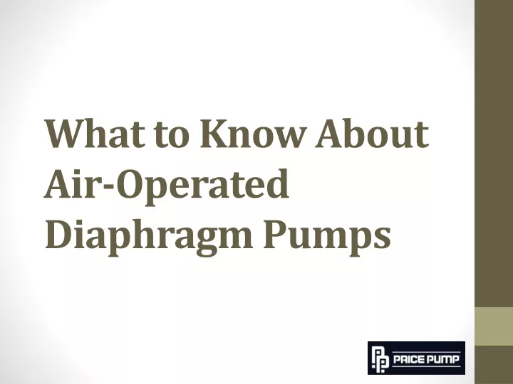 what to know about air operated diaphragm pumps