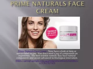 Prime Naturals Face Cream