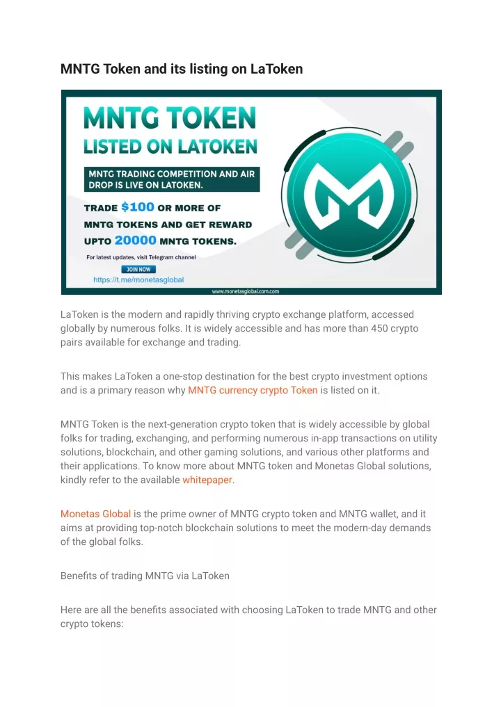 mntg token and its listing on latoken