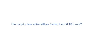 how to get a loan online with an aadhar card