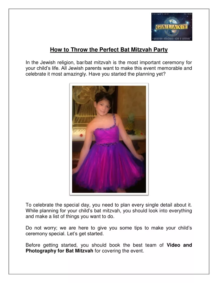 how to throw the perfect bat mitzvah party