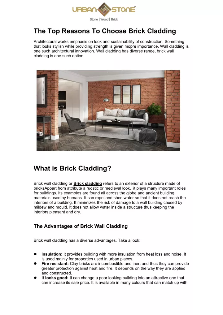 the top reasons to choose brick cladding
