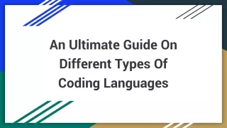 an ultimate guide on different types of coding languages