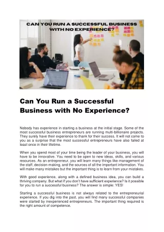 Can You Run a Successful Business with No Experience?