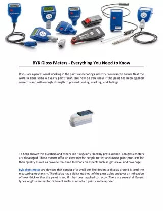 BYK Gloss Meters - Everything You Need to Know