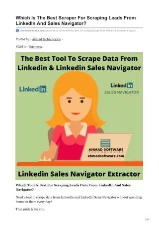 which is the best scraper for scraping leads from