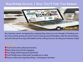 Blog Writing Services: 5 Ways They’ll Help Your Business