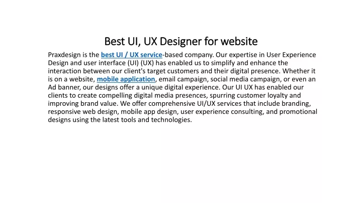 best ui ux designer for website