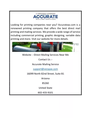 Direct Mailing Services Near Me | Accurateaz.com