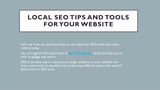 local seo tips and tools for your website