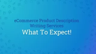 eCommerce Product Description Writing Services  What To Expect
