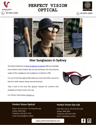 Dior Sunglasses in Sydney