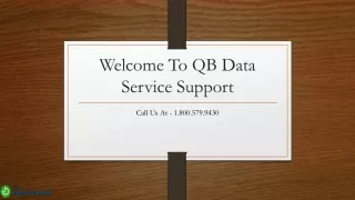 welcome to qb data service support