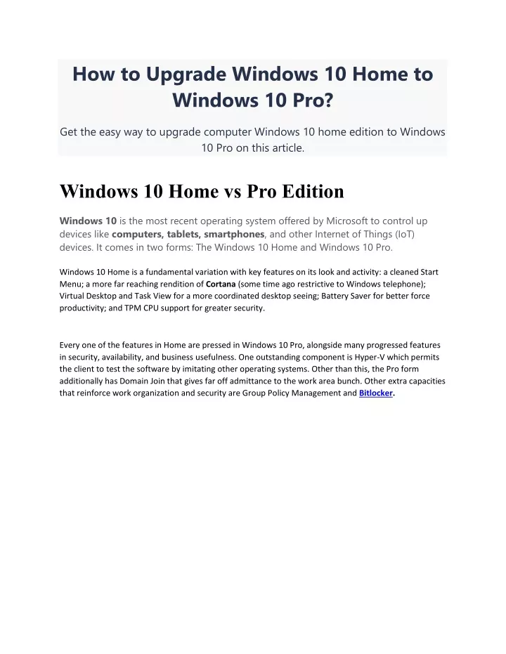 how to upgrade windows 10 home to windows 10 pro