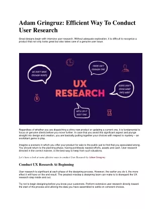 adam gringruz efficient way to conduct user