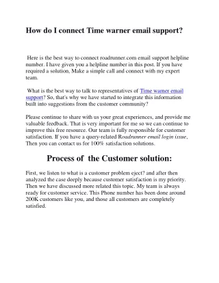 how do i connect time warner email support here