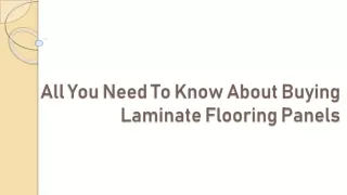 All You Need To Know About Buying Laminate Flooring Panels