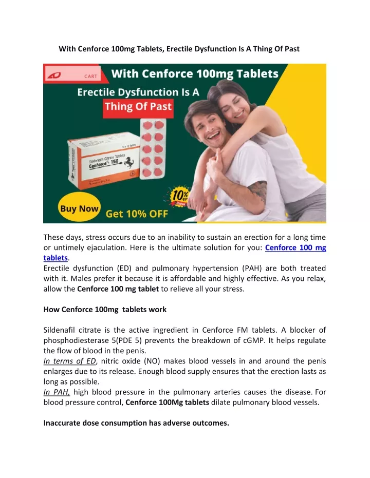 with cenforce 100mg tablets erectile dysfunction